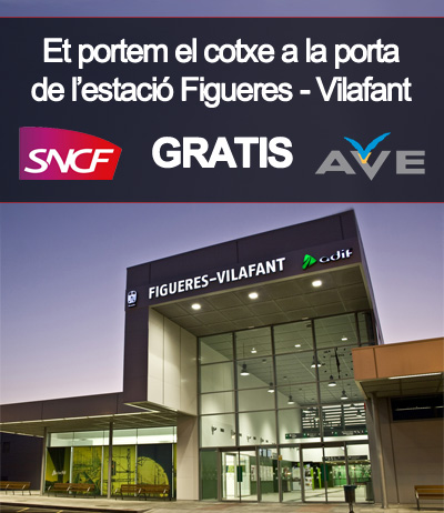 Et portem el cotxe a la porta de l'estació Figueres-Vilafant